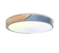 Fynokst 60W Round 60cm LED Ceiling Light - 6000K/4000K/3000K Ceiling Lamp, 3 Color Temperatures, 6000LM, Wooden Bedroom Light, IP54 Modern Kitchen Lamp for Living Room, Bathroom, Office, Kitchen,Blue