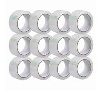 FYNORA 12 Rolls Clear Tape, Strong Adhesive Transparent Packing Tape, BOPP Parcel & Packaging Tape for Home Office School, Gift Wrapping, Stationery, Cartons, Parcels, DIY Crafts & Everyday Use