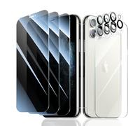 Fynorao 3*Privacy Screen Protector + 3*Camera Lens Protector for iPhone 11 Pro Max with a Back Tempered Glass Film, Anti-Spy, Private Black Protection, [Anti-Scratch][9H Hardness]