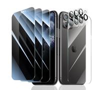 Fynorao 3*Privacy Screen Protector + 3*Camera Lens Protector for iPhone 11 Pro with a Back Tempered Glass Film, Anti-Spy, Private Black Protection, [Anti-Scratch][9H Hardness]