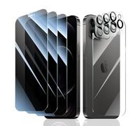 Fynorao 3*Privacy Screen Protector + 3*Camera Lens Protector for iPhone 12 Pro with a Back Tempered Glass Film, Anti-Spy, Private Black Protection, [Anti-Scratch][9H Hardness]