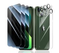 Fynorao 3*Privacy Screen Protector + 3*Camera Lens Protector for iPhone 13 Mini with a Back Tempered Glass Film, Anti-Spy, Private Black Protection, [Anti-Scratch][9H Hardness]