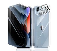 Fynorao 3*Privacy Screen Protector + 3*Camera Lens Protector for iPhone 14 with a Back Tempered Glass Film, Anti-Spy, Private Black Protection, [Anti-Scratch][9H Hardness]