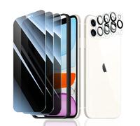 Fynorao 3*Privacy Screen Protector and 3*Camera Lens Protector for iPhone 11 with a Installation Alignment Aid, Anti-Spy Tempered Glass Film, Private Black Protection, [Anti-Scratch][9H Hardness]