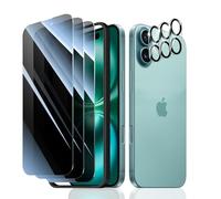 Fynorao 3*Privacy Screen Protector and 3*Camera Lens Protector for iPhone 16 with a Installation Alignment Aid, Anti-Spy Tempered Glass Film, Private Black Protection, [Anti-Scratch][9H Hardness]