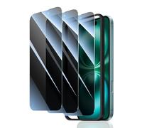Fynorao 3*Privacy Screen Protector for iPhone 16/15 with a Installation Alignment Aid, Anti-Spy Tempered Glass Film, Private Black Protection, [Shatterproof][ Shockproof][Scratchproof]