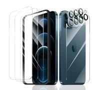 Fynorao 3*Screen Protector + 3*Camera Lens Protector + 1*Back Tempered Glass Film for iPhone 12 Pro Max with a Installation Alignment Aid, Double Shatterproof HD Tempered Glass Film, 9H Hardness