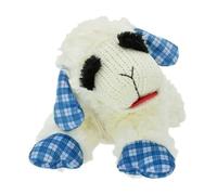FYNORI Medium Lamb Chop Dog Toy, Blue Plaid Ears and Paws, Squeaker, Made of 100% Polyester, Features A Squeaker to Keep Your Dog Entertained
