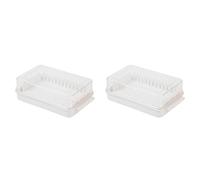 FYOBOT 2X Butter Cutting Storage Box Butter Dish Cutter with Lid Transparent Cheese Slicer Tray Container Household Tool 1