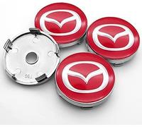 FYOBOT 4pcs 60MM Car Wheel Center Caps for Mazda 2 3 6 MX-5 MX-30 CX-3 CX-8 CX-9 Stylish Badge Emblem Decal Wheel Sticker Auto Exterior Accessories