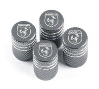 FYOBOT 4pcs Car Tire Valve Stem Caps for Abarth 500 595 124, Auto Dustproof Anti Theft Corrosion Resistant Valve Caps Accessories,-Grey