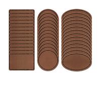 FYOBOT 90 Pcs Leatherette Blank Hat Patches Rustic Faux Leather Patches for Jacket Backpack