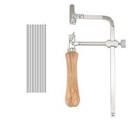 FYOBOT Coping Saw Steel Frame and 12 Pcs Diameter 1Mm Wire Saw, Accurate Cutting for Wood, Metal, Plastic, Etc.
