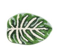 FYOBOT Green Leaf Mat Anti-Slip Palm Shaped Bathroom Mat Monstera Cute Bath Mat Super Absorbent Bath Mat Bathroom Rug,B