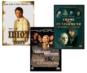 Fyodor Dostoevsky's Collector's Set "Crime and Punishment" "The Idiot" & "The Brothers Karamazov" 7 DVD SET NTSC with ENGLISH SUBTITLES
