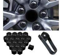FYONMDC 20 PCS Wheel Nut Caps,for Nissan Qashqai e-Power 2000-2024 Hexagonal Tire Covers Dust Proof Durable Wheel Hex Nut Bolt Cap Cover Accessories,A/Black-21mm
