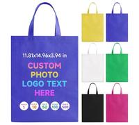 Fyore 10 Pack Custom Tote Bags with Logo, Bulk Personalised Reusable Promotional Bags With Your Logo Text Non-woven Shopping Bags with Handles for Business Events and Daily Use - 11.81x14.96x3.94in