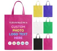 Fyore 1000 Pack Custom Tote Bags with Logo, Bulk Personalised Reusable Promotional Bags With Your Logo Text Non-woven Shopping Bags with Handles for Business Events and Daily Use - 11.81x14.96x3.94in