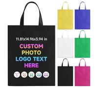 Fyore 20 Pack Custom Tote Bags with Logo, Bulk Personalised Reusable Promotional Bags With Your Logo Text Non-woven Shopping Bags with Handles for Business Events and Daily Use - 11.81x14.96x3.94in