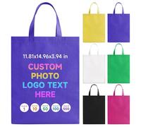Fyore 500 Pack Custom Tote Bags with Logo, Bulk Personalised Reusable Promotional Bags With Your Logo Text Non-woven Shopping Bags with Handles for Business Events and Daily Use - 11.81x14.96x3.94in
