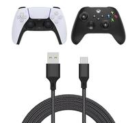 FYOUNG [5m USB C Cable for PS5 DualSense Controllers/Pro Controller/Xbox Series Controller/Nintendo Switch/Switch OLED/Switch Lite, Long Braided Charger Lead for Mobile Phone, Tablet - Black