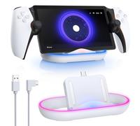 FYOUNG Charging Dock Station for Playstation Portal, Portable Charger Stand for Ps Portal with RGB Light and USB C Charging Cable, Handheld Stand Holder for Playstation Portal (White)