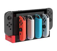 FYOUNG Controller Charger for Joy Con Compatible with Nintendo Switch & Switch OLED Model, USB Charging Dock for JoyCons Remote with LED Indicator - Red&Black