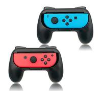 FYOUNG Controller Grip for JoyCon Compatible with Nintendo Switch & Switch OLED Model, Comfort JoyCon Holder Accessories (2 Pack) - Black