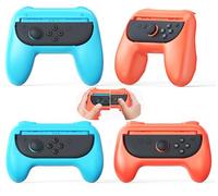 FYOUNG Dual-Size Switch Grip for JoyCon 2 & 1 - Large and Compact Switch 2/1 /OLED Controller Comfort Grip Holder Accessories for Family Gaming(4 Pack) - Blue/Orange