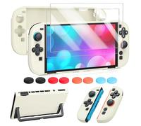 FYOUNG Protective Case for Nintendo Switch 2 2025, Slim Hard Shell for Switch 2 Accessories, Scratch&Shock Protection Cover with Screen Protector, 8 Thumb Grip(Soft Yellow, Switch 2 7.9inch)