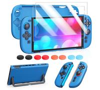 FYOUNG Protective Case for Nintendo Switch 2 2025, Slim Hard Shell for Switch 2 Accessories, Scratch&Shock Protection Cover with Screen Protector, 8 Thumb Grip(Solid Blue, Switch 2 7.9inch)