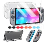 FYOUNG Protective Case for Nintendo Switch 2 2025, Slim Hard Shell for Switch 2 Accessories, Scratch&Shock Protection Cover with Screen Protector, 8 Thumb Grip(Matte White, Switch 2 7.9inch)