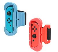 FYOUNG Wrist Straps for Just Dance 2026 2025 2024 2023 2022, 2 Pack Adjustable Elastic Wrist Bands for Zumba Compatible with Nintendo Switch 1/OLED - Blue/Red