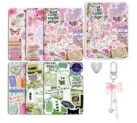 Fyoutt 6Pcs Inserts Cardstock Paper for E-Reader Kindle Insert for Clear Case 6.8"x4.8" Funny Theme E-Reader Back Cover Insert Decorating Accessories for Paper White 11th-12th Gift for Book Lover