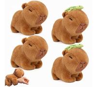 Fyozyon 2 Pcs Animal Slap Bracelets Capybara Plush Toy, Cute Capybara Slap Bracelet 9'' Plush Toy for Christmas Birthday Party Favor Supply Gift (4 Pcs)