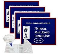 Fyozyon 2024 Mahjong Cards Set of 4 Large Size, Mah Jongg Cards, Official Mah Jongg Playing Cards with Comprehensive Hands & Rules Guide