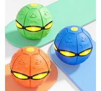 Fyozyon 3 PCS Magic Bouncing Doggy Disc Balls with 6 LED Lights, Flying Saucer Ball Toy for Large Medium Small Dogs, Transforming Pop Up Ball for Kids & Pets, Outdoor Interactive Magic Meta Ball