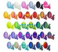 Fyozyon 32 Pcs 3D Printed Bunny Eggs with Bunny Inside,Mysterious Easter Surprise Easter Egg Set, Home Office Decoration,Prefilled Easter Eggs Basket Stuffers