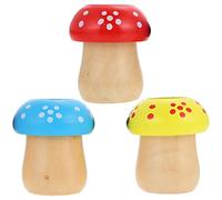 Fyozyon 3pcs Mushroom Kaleidoscope Natural Wood Kaleidoscope Marble Developmental Toys Children Educational Toy Observation Toy Rotating Kaleidoscope Toy Parent- Child Baby Wooden