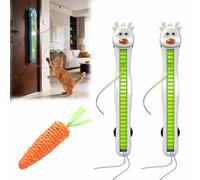 Fyozyon Auto Motion Flying Rope Cat Toy, Automatic Electric Wall Mounted Interactive Cat Toy for Indoor Cats, Wall Mounted Interactive Cat Toy for Indoor Cats, Hands-Free Exercise (Blue) (White 2PCS)