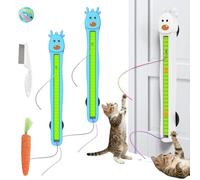 Fyozyon Auto Motion Flying Rope Cat Toy, Automatic Electric Wall Mounted Interactive Cat Toy from Lazy to Crazy, Hands-Free Motion, Boredom Relief, Adhesive Base& Daily Exercise (Blue) (Blue 2PCS)