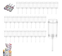 Fyozyon Cake Push Pops With Lidsv, Cake Push Pop Containers, Reusable Food-Grade PP Plastic Push-Up Dessert Shooters, with Sticks & Stand (30PC)