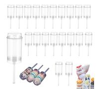 Fyozyon Cake Push Pops With Lidsv, Cake Push Pop Containers, Reusable Food-Grade PP Plastic Push-Up Dessert Shooters, with Sticks & Stand (20PC)