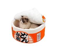 Fyozyon Cat Nest Instant Noodle Shape Cat House Cat Sofa Bed Cute and Comfortable Pet Cat House Detachable Multifunctional Soft Pet Bed Suitable for Cats and Dogs Applicable (Orange,S)