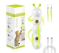 Fyozyon Caterpillar Smart Cat Toy, Interactive Wiggly Worm Cat Toy with Motion Sensor, USB Rechargeable, Vertical Window Play for Indoor Cats