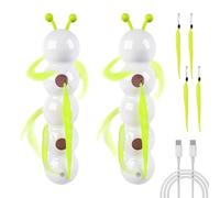 Fyozyon Caterpillar Smart Cat Toy, Interactive Wiggly Worm Cat Toy with Motion Sensor, USB Rechargeable, Vertical Window Play for Indoor Cats