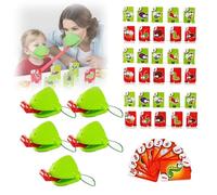 Fyozyon Chameleon Tongue Shooting Game, Frog Mask with Tongue Blower for Kids, Insect Cardboard Include, for Christmas Party (5 People)