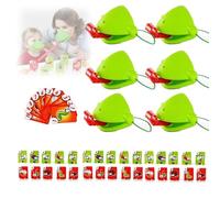 Fyozyon Chameleon Tongue Shooting Game, Frog Mask with Tongue Blower for Kids, Insect Cardboard Include, for Christmas Party (6 People)