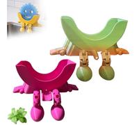 Fyozyon Cute Hanging Sponge Holder with Drainage - Keeps Your Sponge Dry & Smiling, for Scrub Daddy Holder, Funny Sponge Stand for Kitchen Sink (2pcs l)