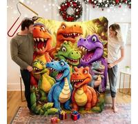 Fyozyon Cute Smiling Dinosaurs HD Digital Print Flannel, Funny Smiling Dinosaur Blanket, Personalized 3D Dino Blanket, Cozy Warm Animal Theme Couch Bed Sofa Nap Throw (59"x51")